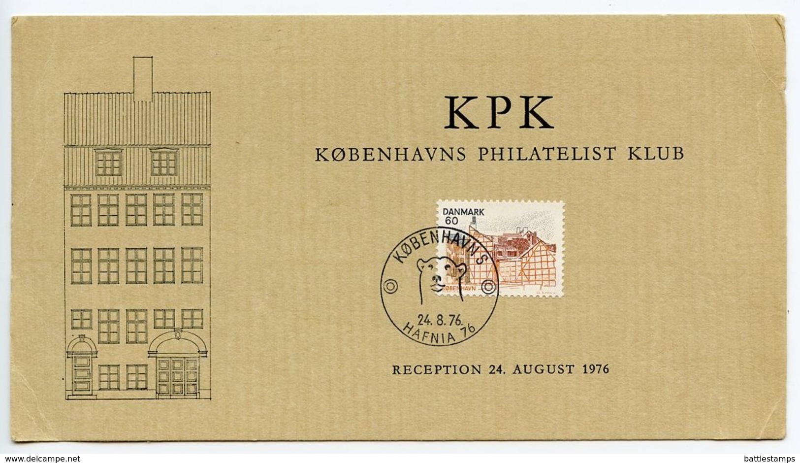 Denmark 1976 Københavns Philatelist Klub HAFNIA Exhibition Card - Covers & Documents