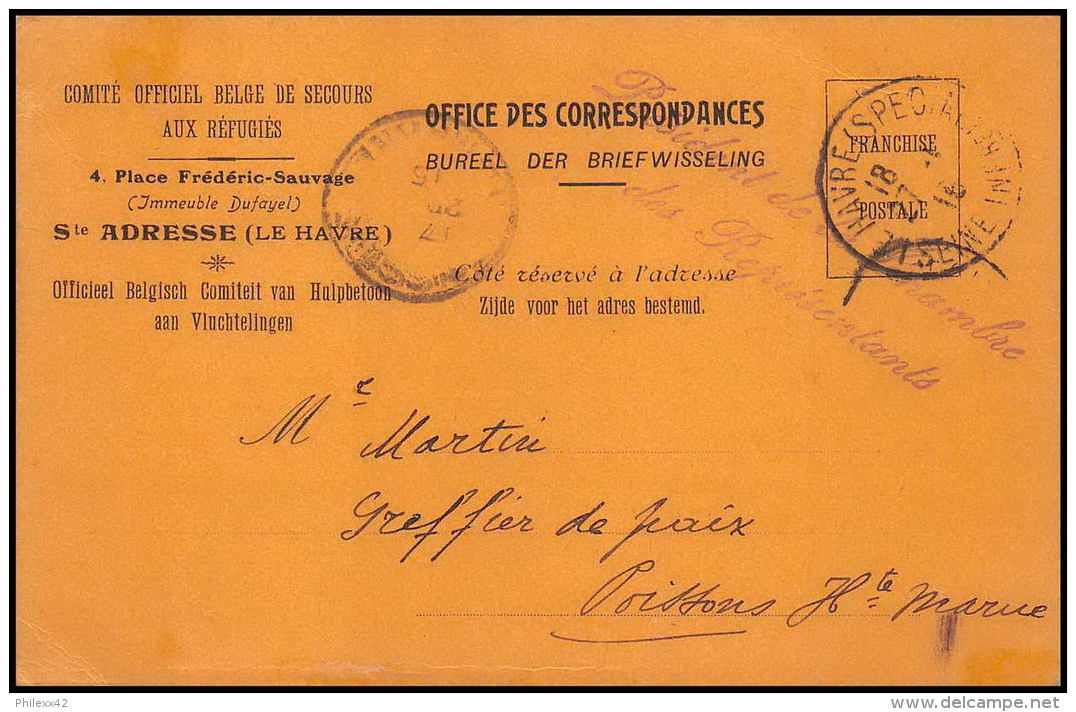 2345/ Belgique Carte Postale (postcard) Pésident De La Chambre Des Représentants 1916 Pour Poissons Haute Marne France - Cartes Postales 1909-1934