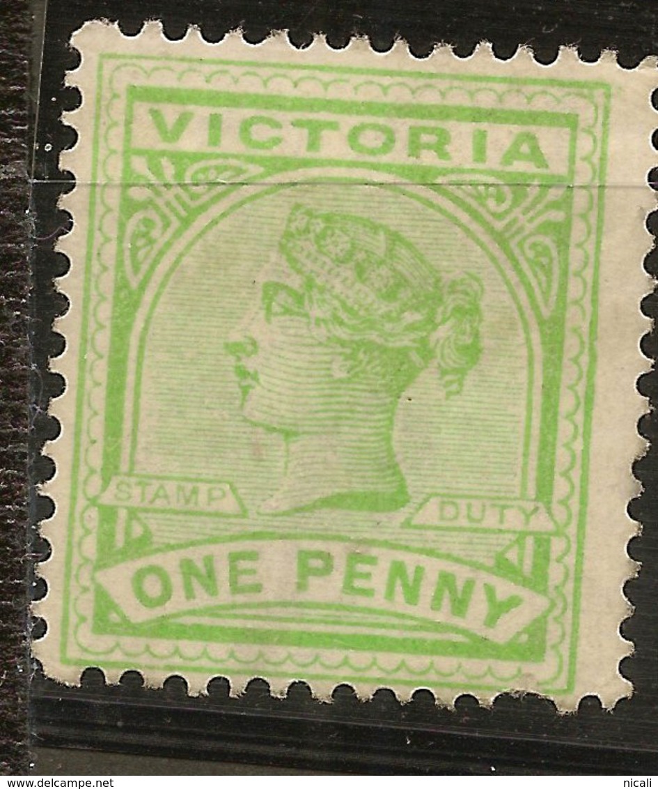 VICTORIA 1886 1d Yellow-green QV SG 312a HM #AMD41 - Neufs