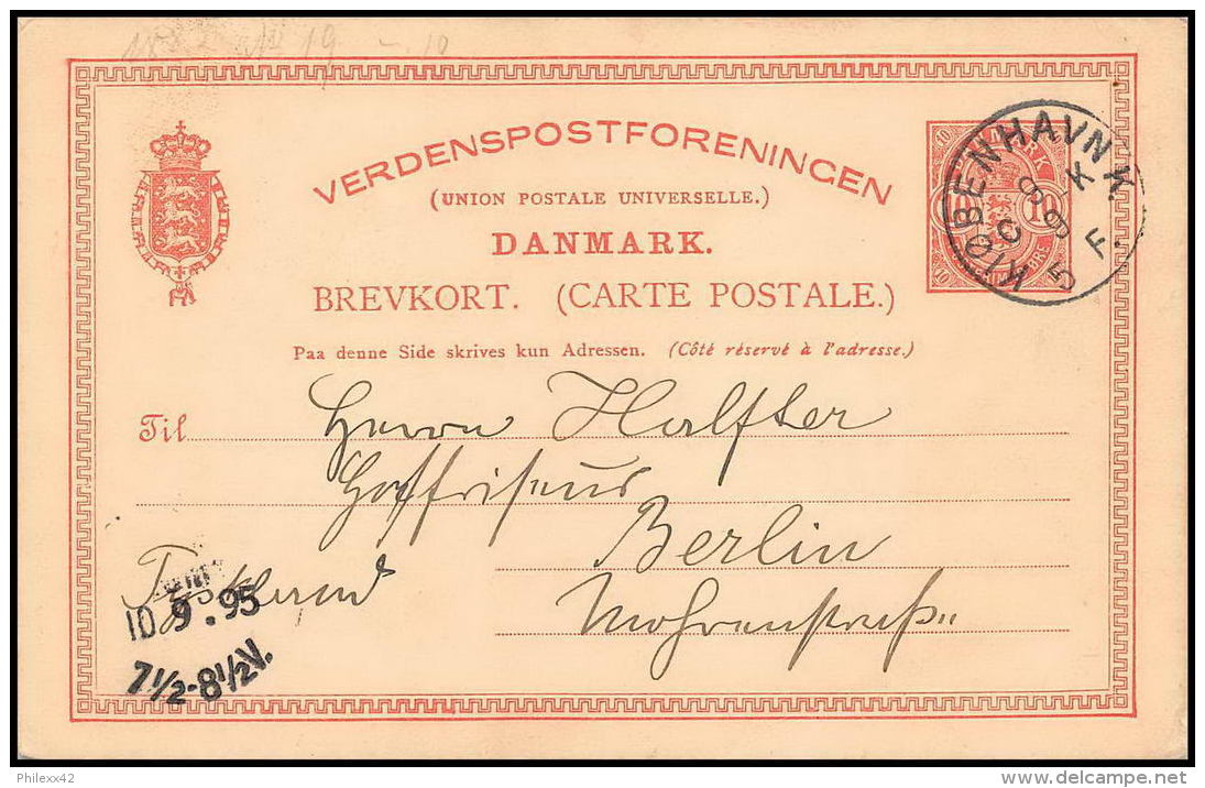 3161/ Danemark (Denmark) Entier Stationery Carte Postale (postcard) N°18 1895 - Entiers Postaux