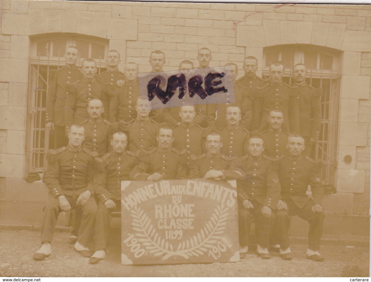 PHOTO ANCIENNE,69,LYON,HONNEUR AUX ENFANTS DU RHONE,CLASSE 1899,MILITAIRE,SOLDAT - Places