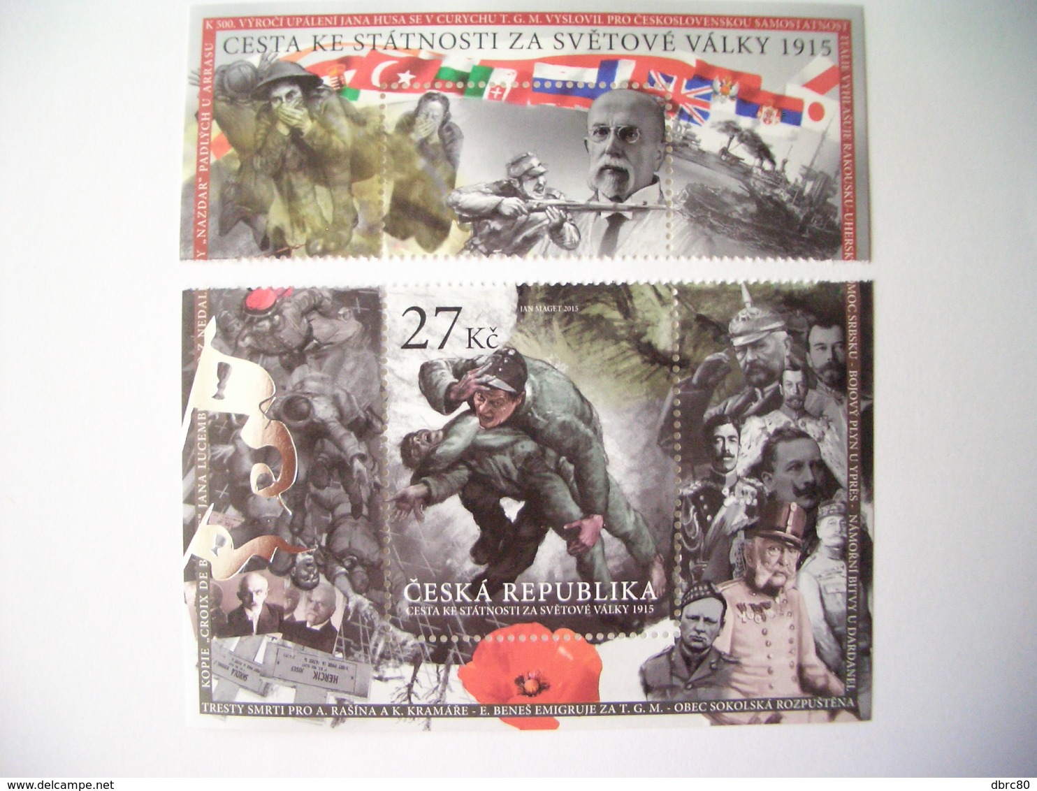 Czech Republic, 2015, World War I Memorial, Soldiers, Flags, History - Unused Stamps