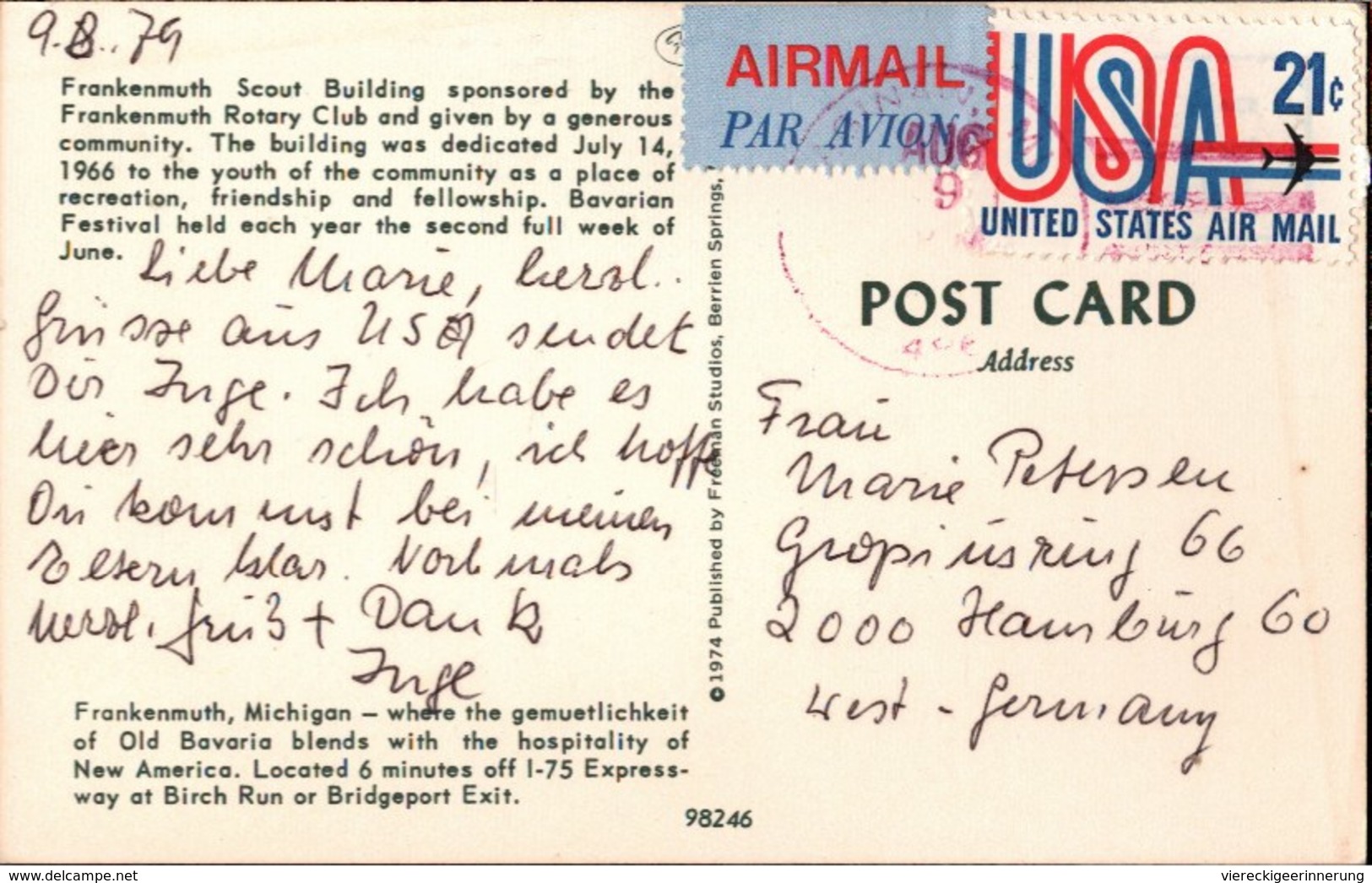 ! Postcard USA Frankenmuth, Michigan, Pfadfinder, Boy Scouts, Scouting - Pfadfinder-Bewegung