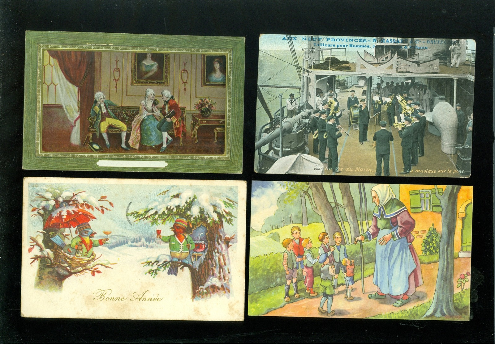 Beau lot de 60 cartes postales de fantaisie   Mooi lot 60 postkaarten van fantasie -  60 scans