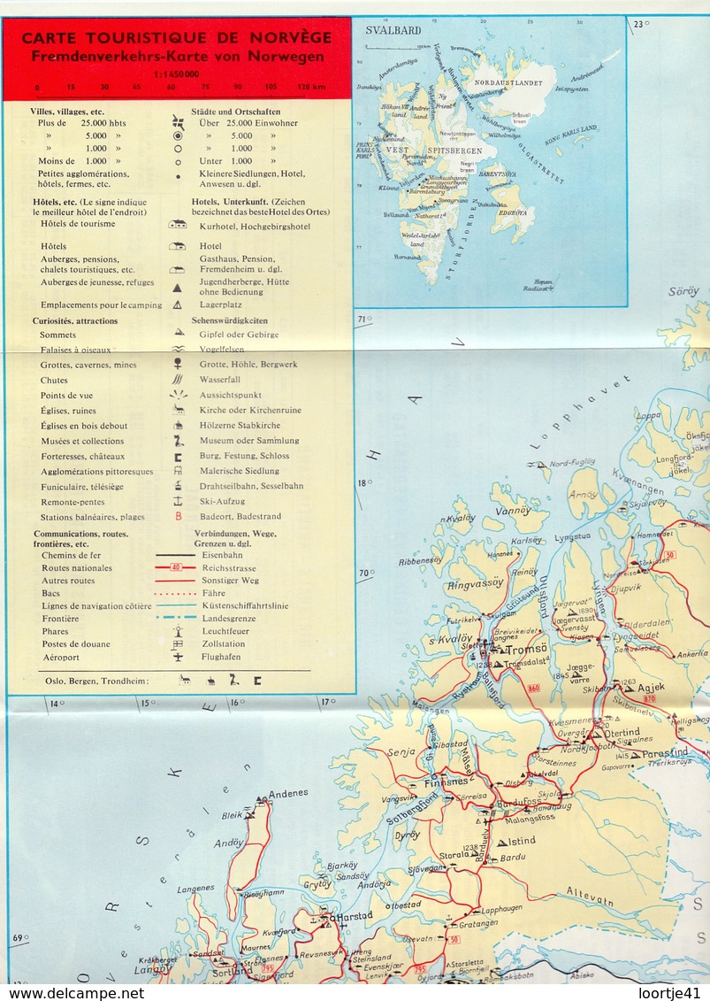 Brochure Dépliant Faltblatt Toerisme Tourisme - Kaart Noorwegen -  Carte Norvège  - Im Auto Nach Norwegen 1965 - Cartes Routières