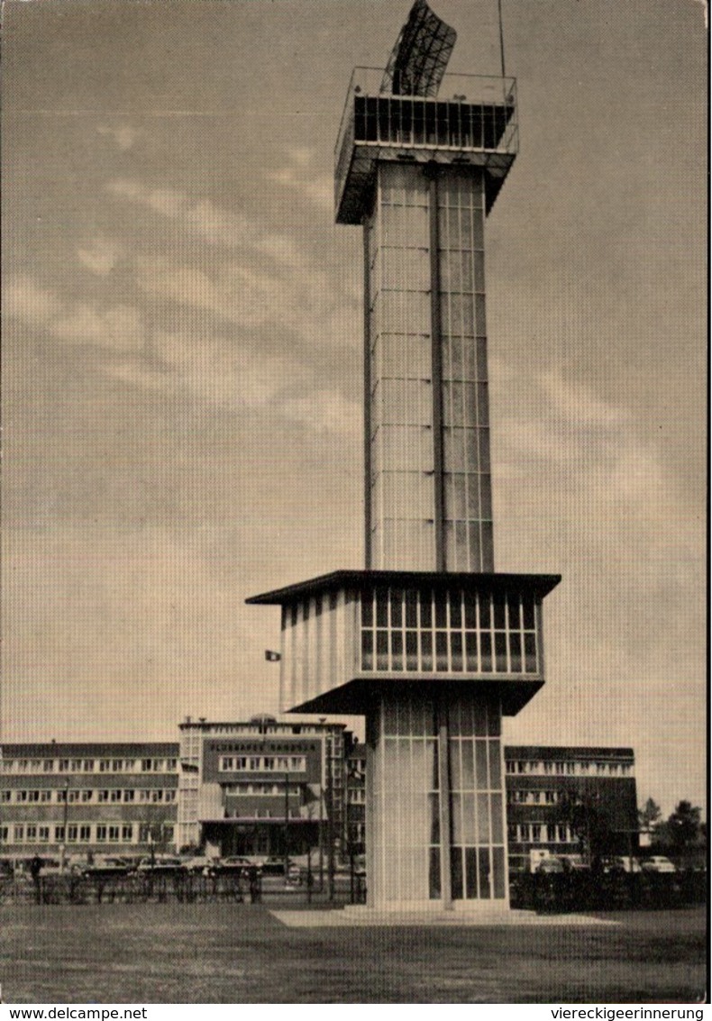 ! Ansichtskarte Flughafen Hamburg, Radarturm, Radartower, Airport, Aerodrome - Nord