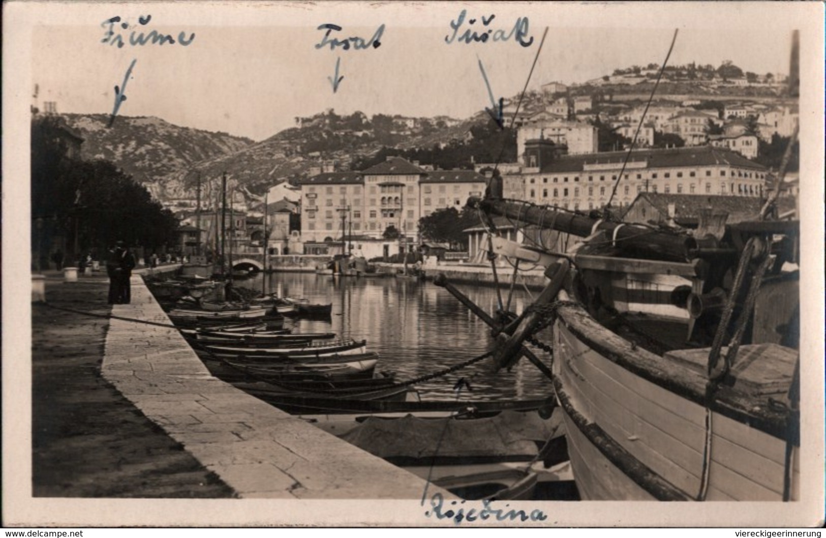 ! 1927 Alte Ansichtskarte Laurana, Lovran, Istrien, Hafen, Harbour, Fiume, Kroatien, Croatia - Croatia