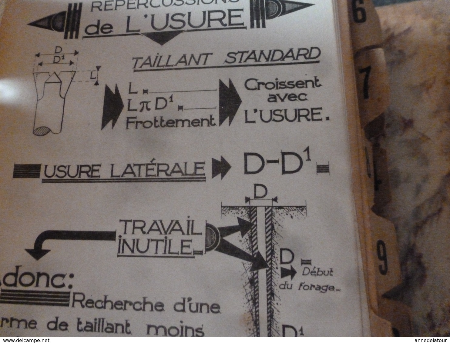 1941 Rare document technique de PERFORATION ET ABATTAGE DES ROCHES , édition TEKHNIKOS