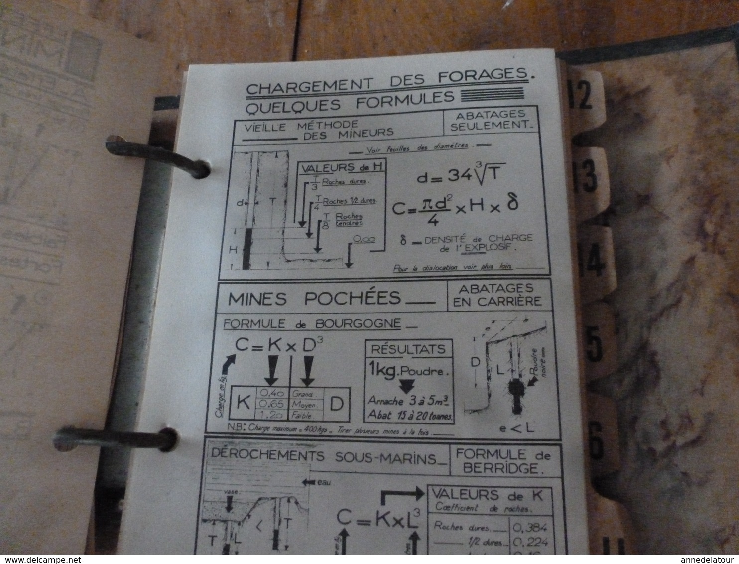 1941 Rare document technique de PERFORATION ET ABATTAGE DES ROCHES , édition TEKHNIKOS