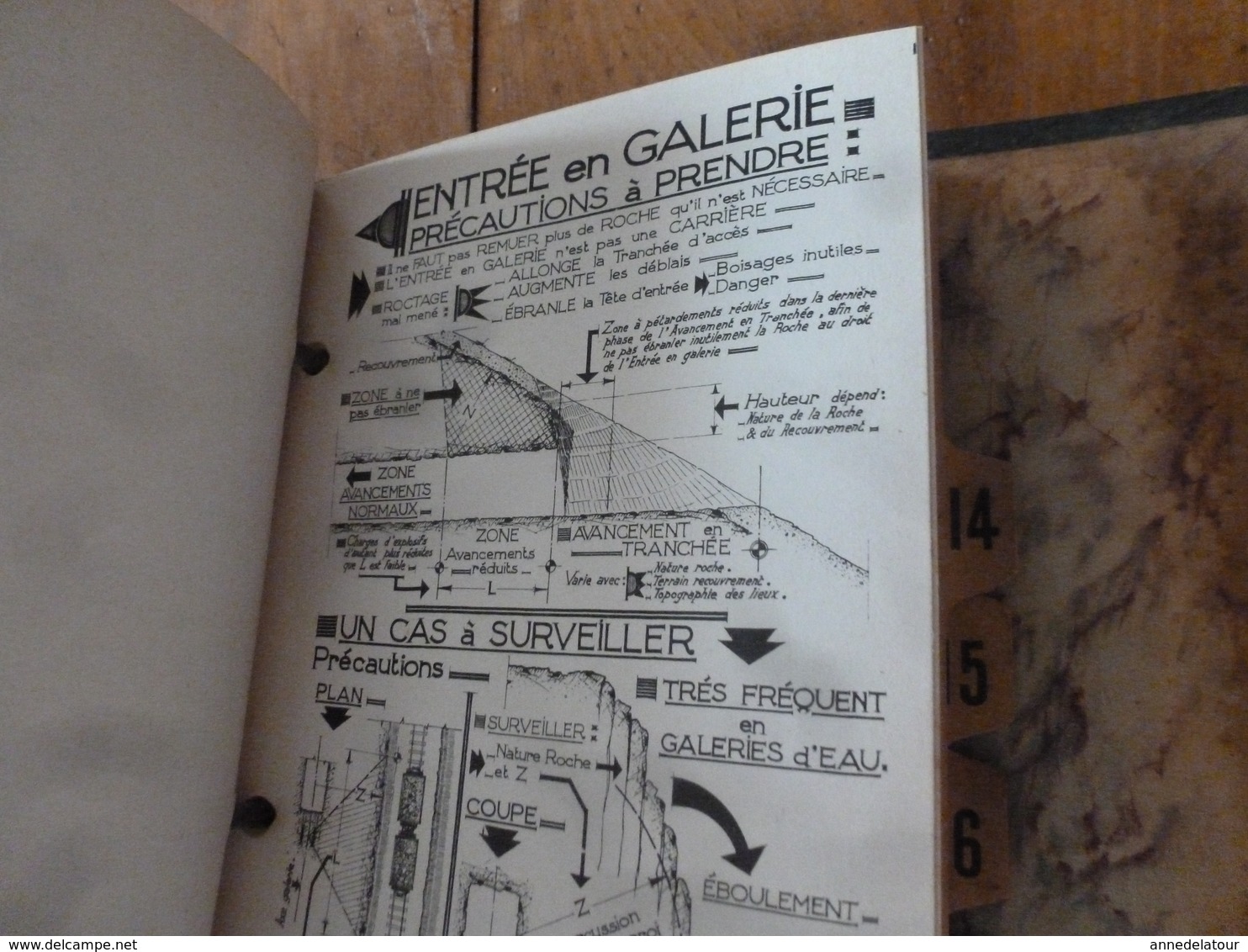 1941 Rare document technique de PERFORATION ET ABATTAGE DES ROCHES , édition TEKHNIKOS