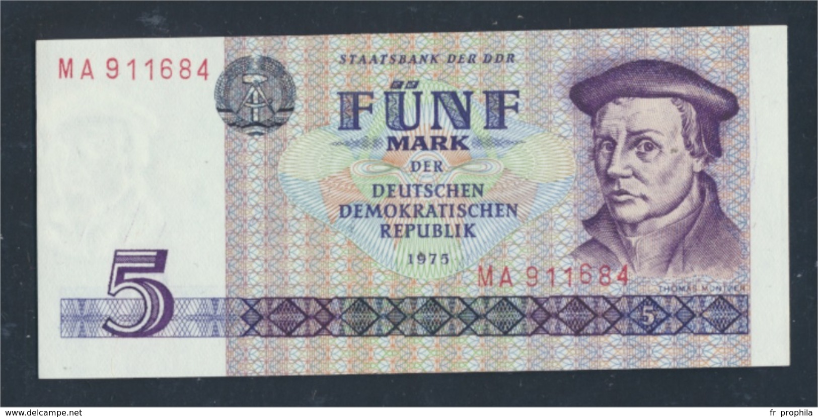 DDR Rosenbg: 361a, Kontrollnummer 6stellig, Typensatz Ab 1979 Dans Umlauf  1975 5 Mark (8981360 (8981360 - 5 Deutsche Mark
