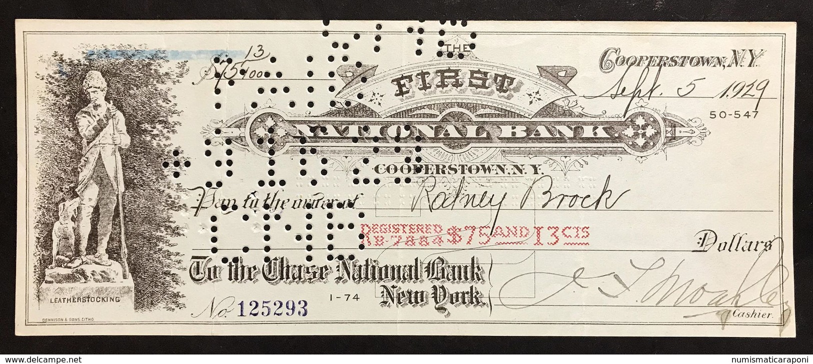 First National Bank Pay To The Order 1939 Lotto 332 - Verenigde Staten