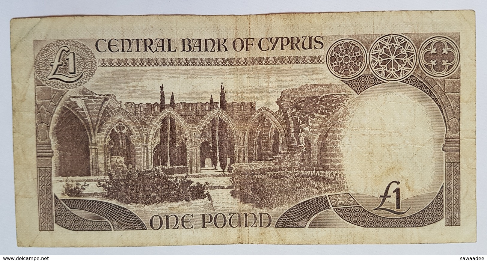 BILLET CHYPRE - P.50 - 1 POUND - 01/02/1982 - MOSAÏQUE - NYMPHE - ABBAYE DE BELLAPAIS - Zypern