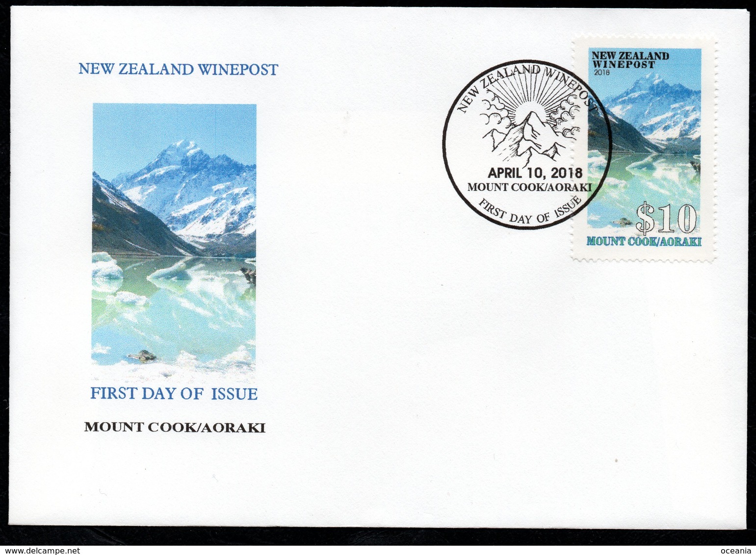 New Zealand Wine Post Mount Cook/Aoraki FDC Cover - Andere & Zonder Classificatie