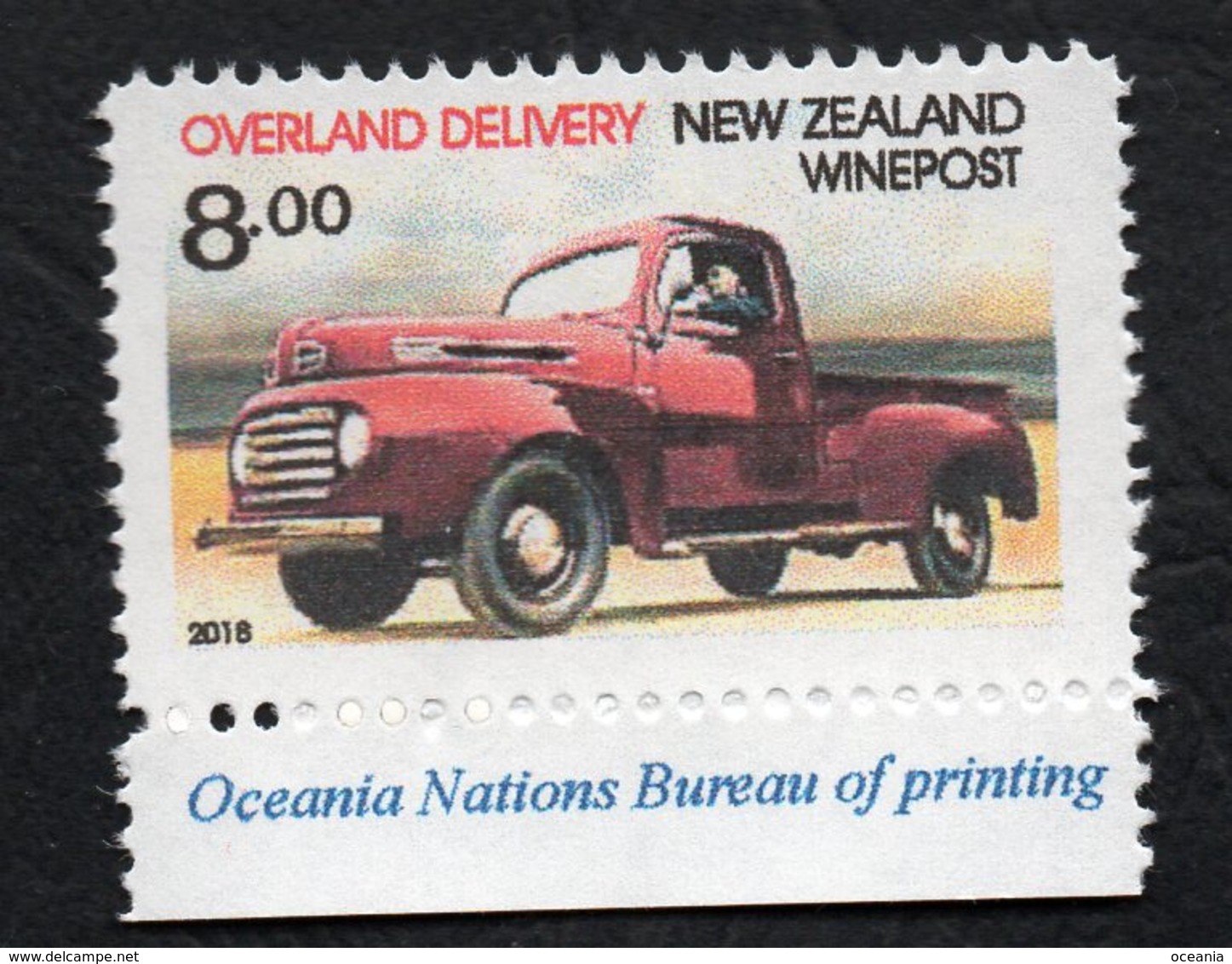 New Zealand Wine Post Overland Delivery Single With Perforation Flaw. - Andere & Zonder Classificatie