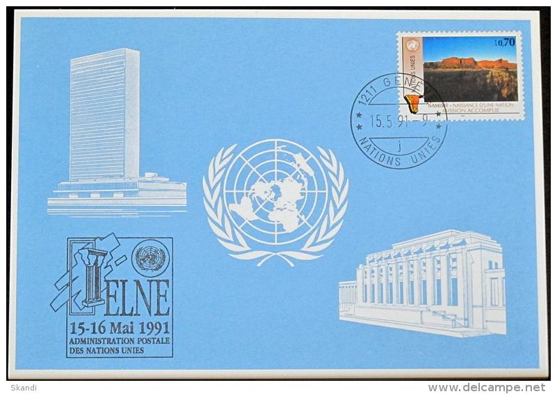 UNO GENF 1991 Mi-Nr. 216 Blaue Karte - Blue Card - Briefe U. Dokumente