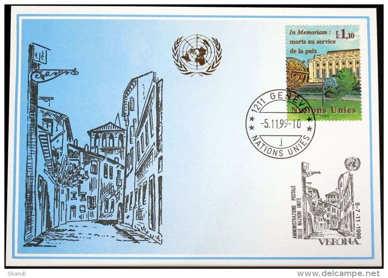 UNO GENF 1999 Mi-Nr. 303 Blaue Karte - Blue Card - Briefe U. Dokumente