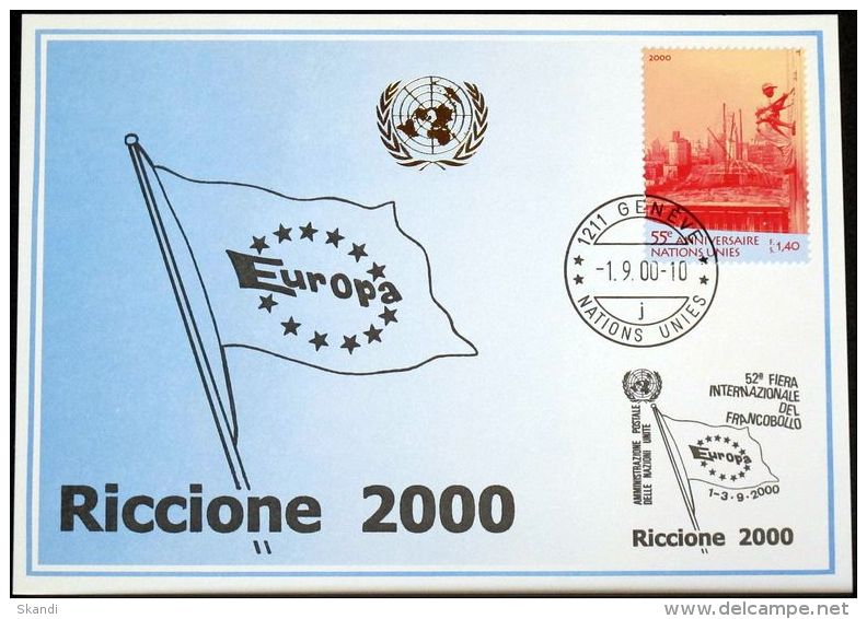 UNO GENF 2000 Mi-Nr. 313 Blaue Karte - Blue Card - Storia Postale