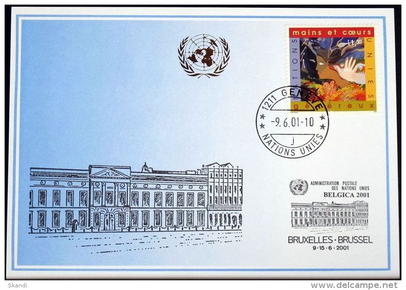 UNO GENF 2001 Mi-Nr. 321 Blaue Karte - Blue Card - Briefe U. Dokumente