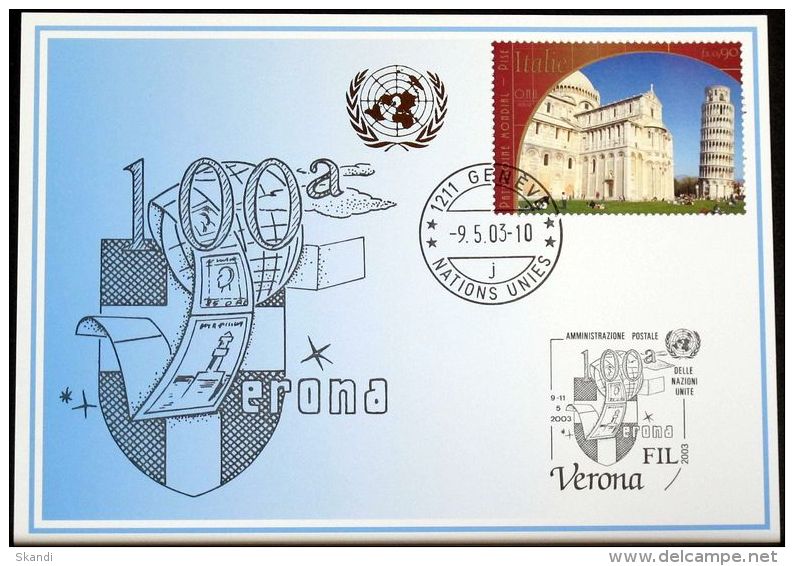 UNO GENF 2003 Mi-Nr. 340 Blaue Karte - Blue Card - Storia Postale