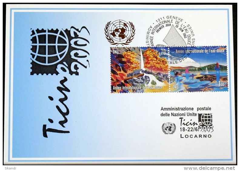 UNO GENF 2003 Mi-Nr. 342 Blaue Karte - Blue Card - Cartas & Documentos