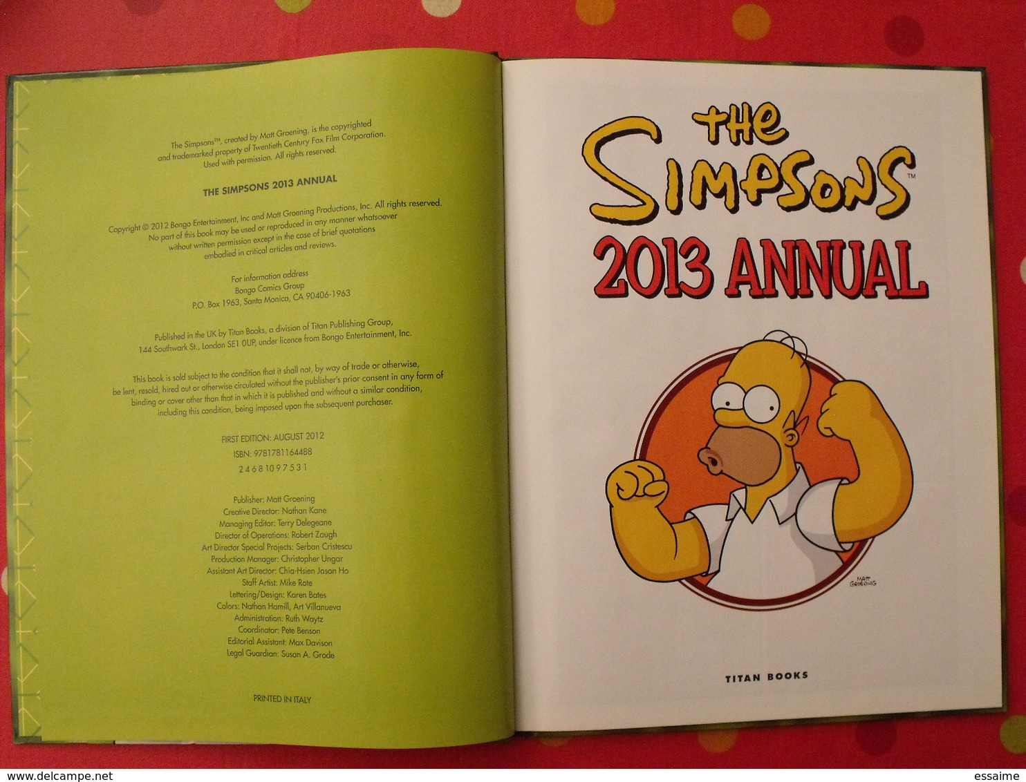 The Simpsons 2013 Annual. Matt Groening. Titan Books 2012. BD En Anglais - Autres & Non Classés