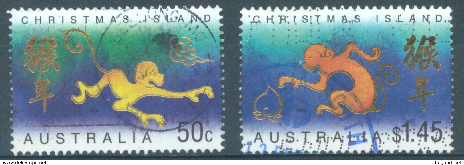 CHRISTMAS - USED/OBLIT..- 2004 - YEAR OF THE APE - Yv 521-522 - Lot 17375 - Christmas Island