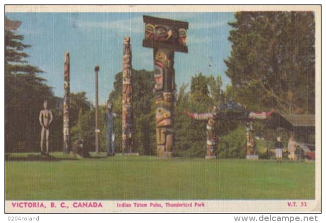 Canada  - Victoria, B. C.  Indian Totem Poles  : Achat Immédiat - Autres & Non Classés