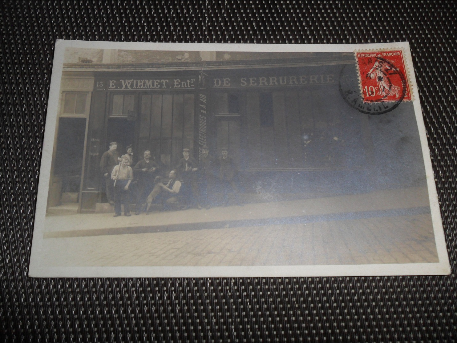 Paris  Parijs  Fotokaart  Carte Photo E. Wihmet Entr. De Serrurerie ( Rue Amelie 13 ? ) - Ambachten In Parijs