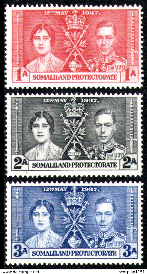 SOMALILAND 1937 - Set MLH* - Somaliland (Protectorate ...-1959)