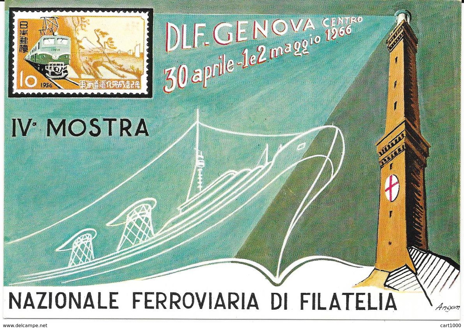 1966 IV MOSTRA NAZIONALE FERROVIARIA DI FILATELIA DLF. GENOVA - Cartoline Maximum