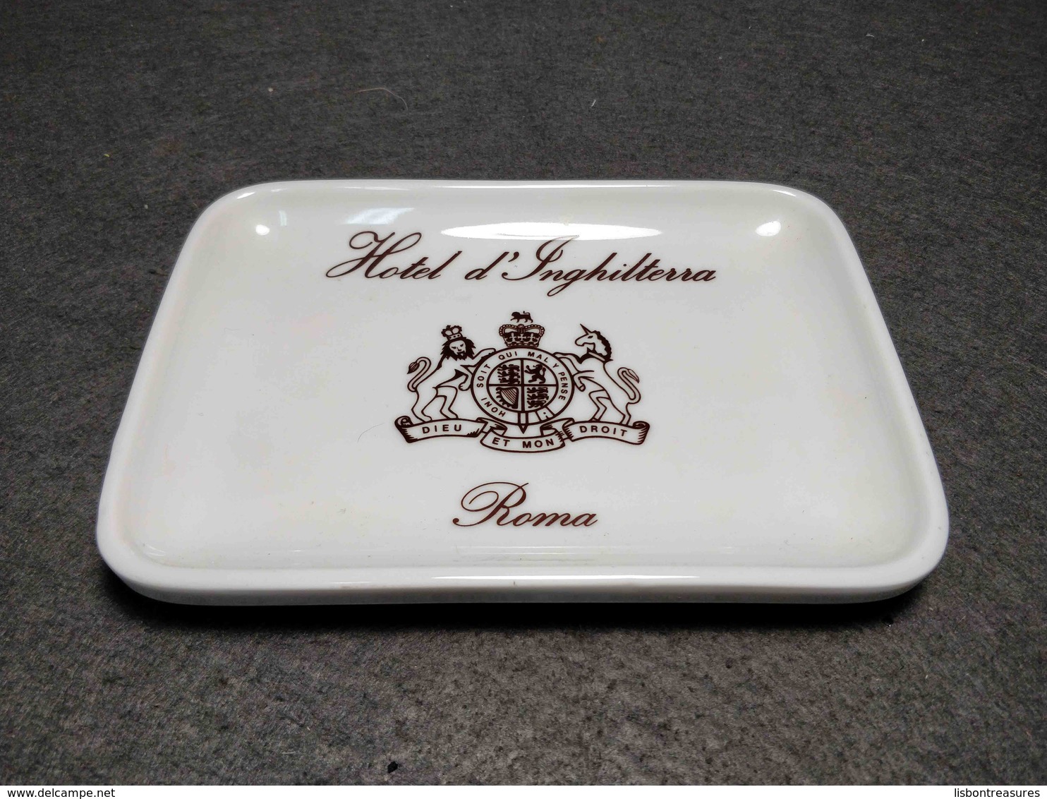 VINTAGE PORCELAIN ASHTRAY ADVERTISING " HOTEL D' INGHILTERRA" PARIS MADE IN GERMANY - Porzellan