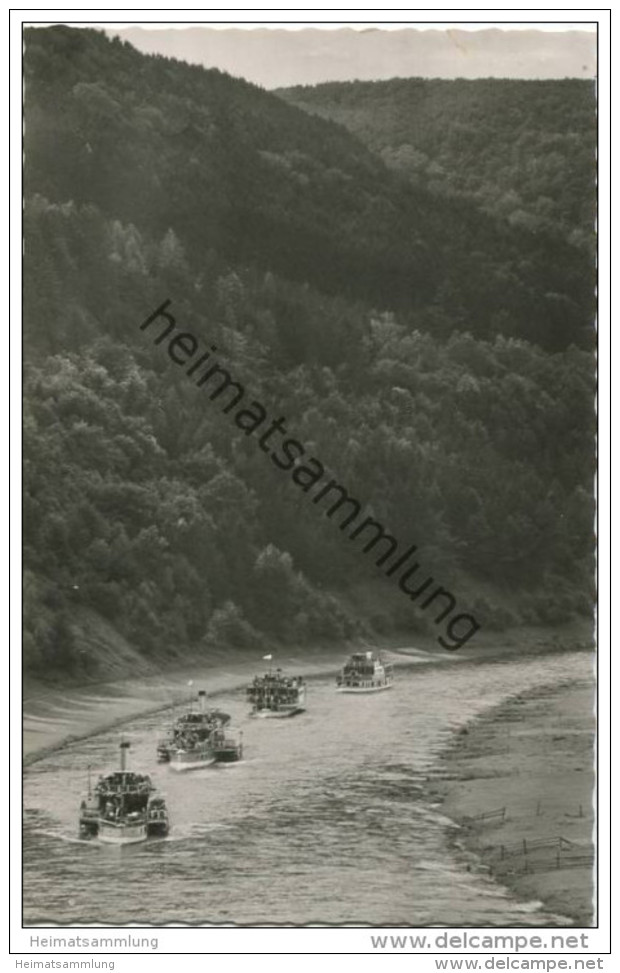 Betriebsfahrt Bei Karlshafen - Foto-AK - Verlag Oberweserdampfschiffahrt Hameln - Bad Karlshafen