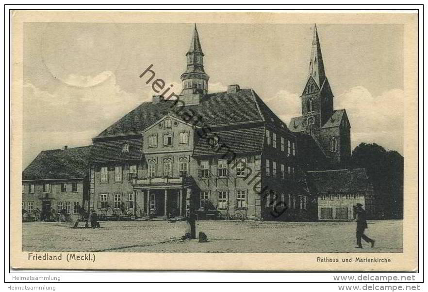 Friedland (Meckl.) Mecklenburg - Rathaus Und Marienkirche - Verlag A. Christann Friedland Gel. 1934 - Friedland