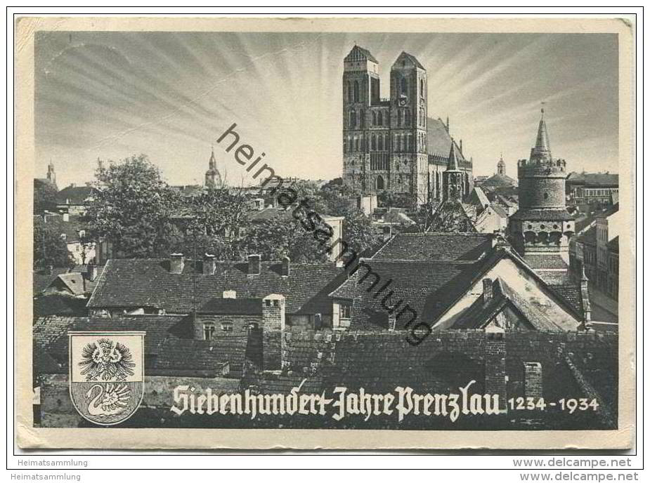 Prenzlau - Siebenhundert Jahre - Festpostkarte - AK Grossformat - Verlag Rudolf Lambeck Berlin Gel. 1934 - Prenzlau