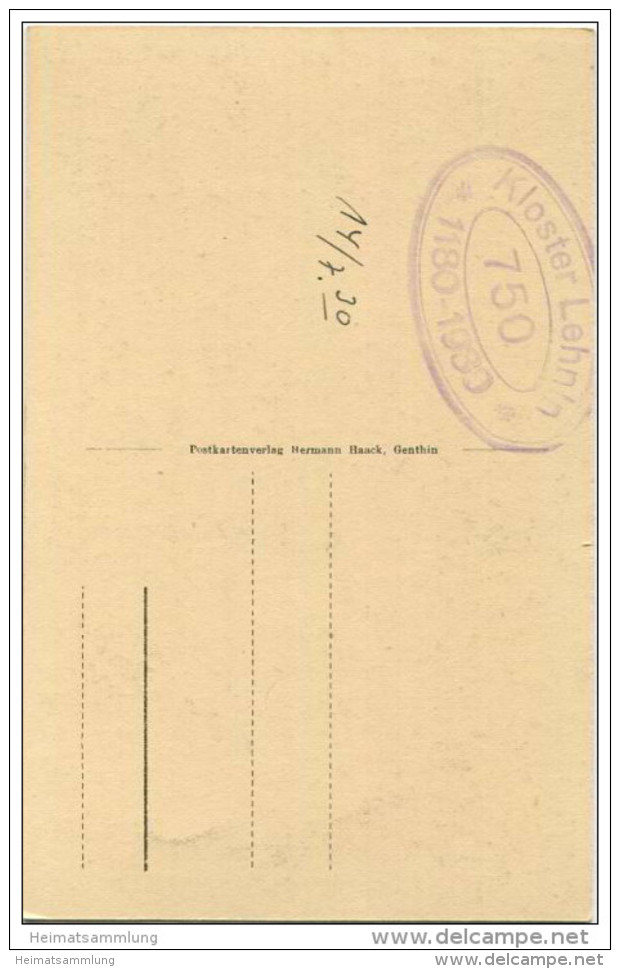 Lehnin - Ruine Der Klosterkirche - Postkartenverlag Hermann Haack Genthin 1930 - Rückseitig 750 Jahre Stempel - Lehnin