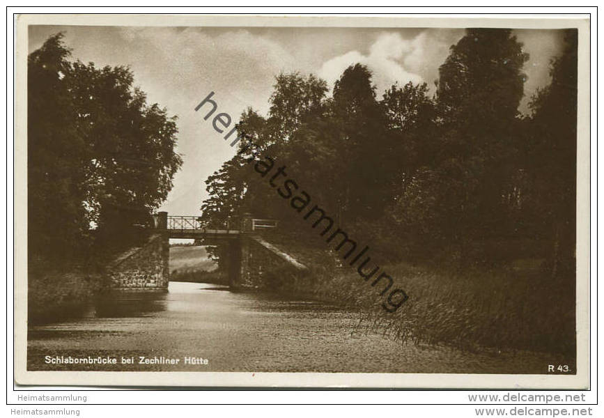 Schlabornbrücke Bei Zechliner Hütte - Foto-AK - Verlag Rudolf Lambeck Berlin Gel. 1936 - Zechlinerhütte