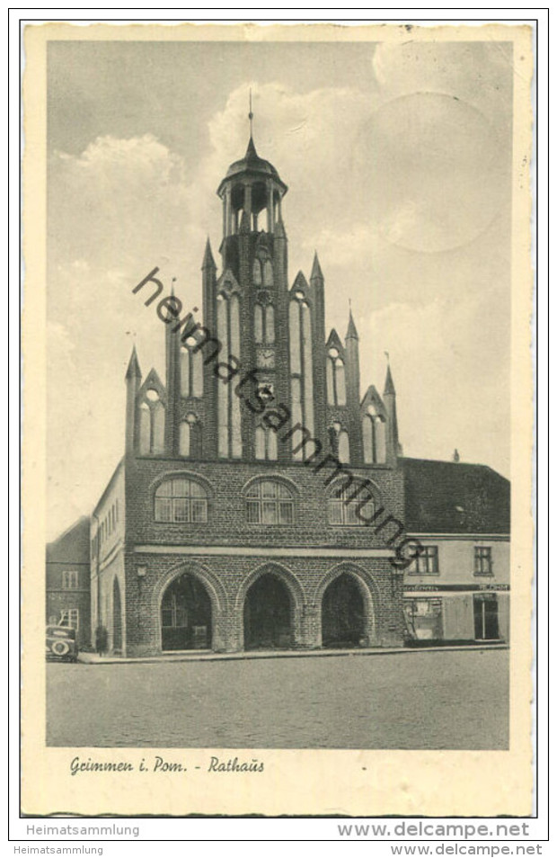 Grimmen - Rathaus - Verlag Emma Diepschlag Grimmen Gel. 1938 - Grimmen