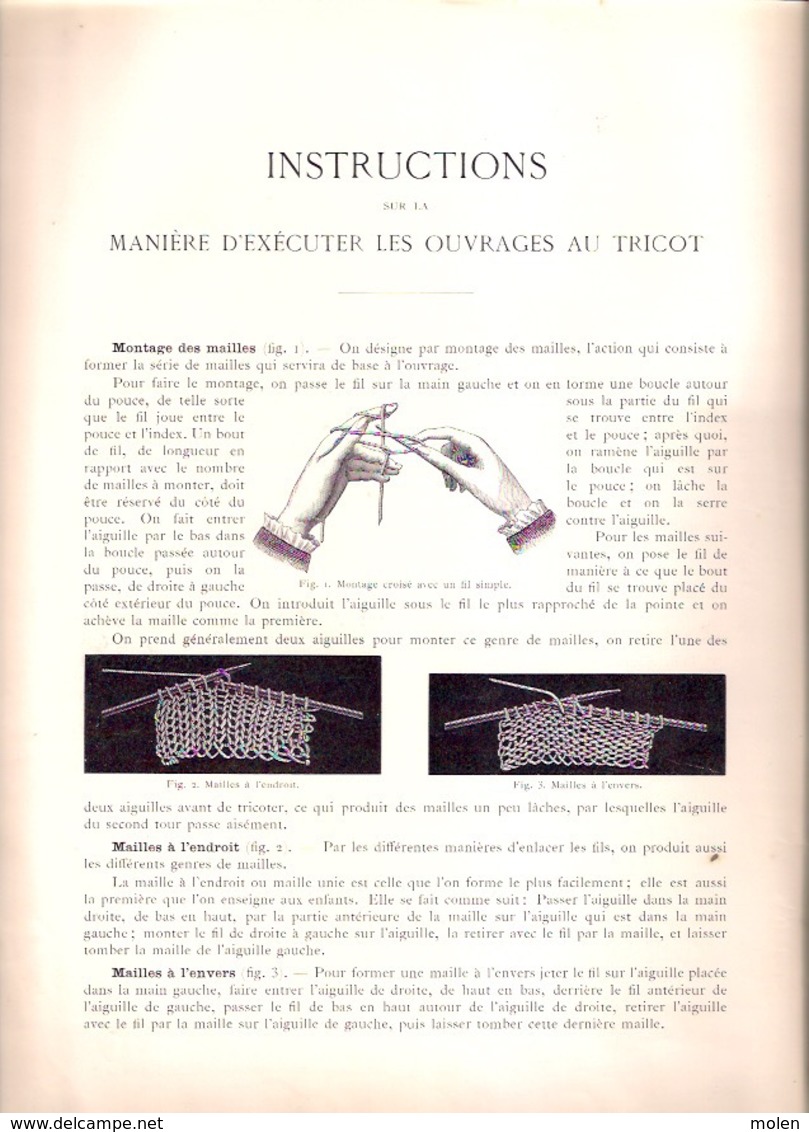 LE TRICOT 2me Série BIBLIOTHEQUE DMC Ca©1900 BRODERIE CROCHET D.M.C. Tricoter DENTELLE BREI BREIEN BREIWERK Knit Z653 - Other & Unclassified