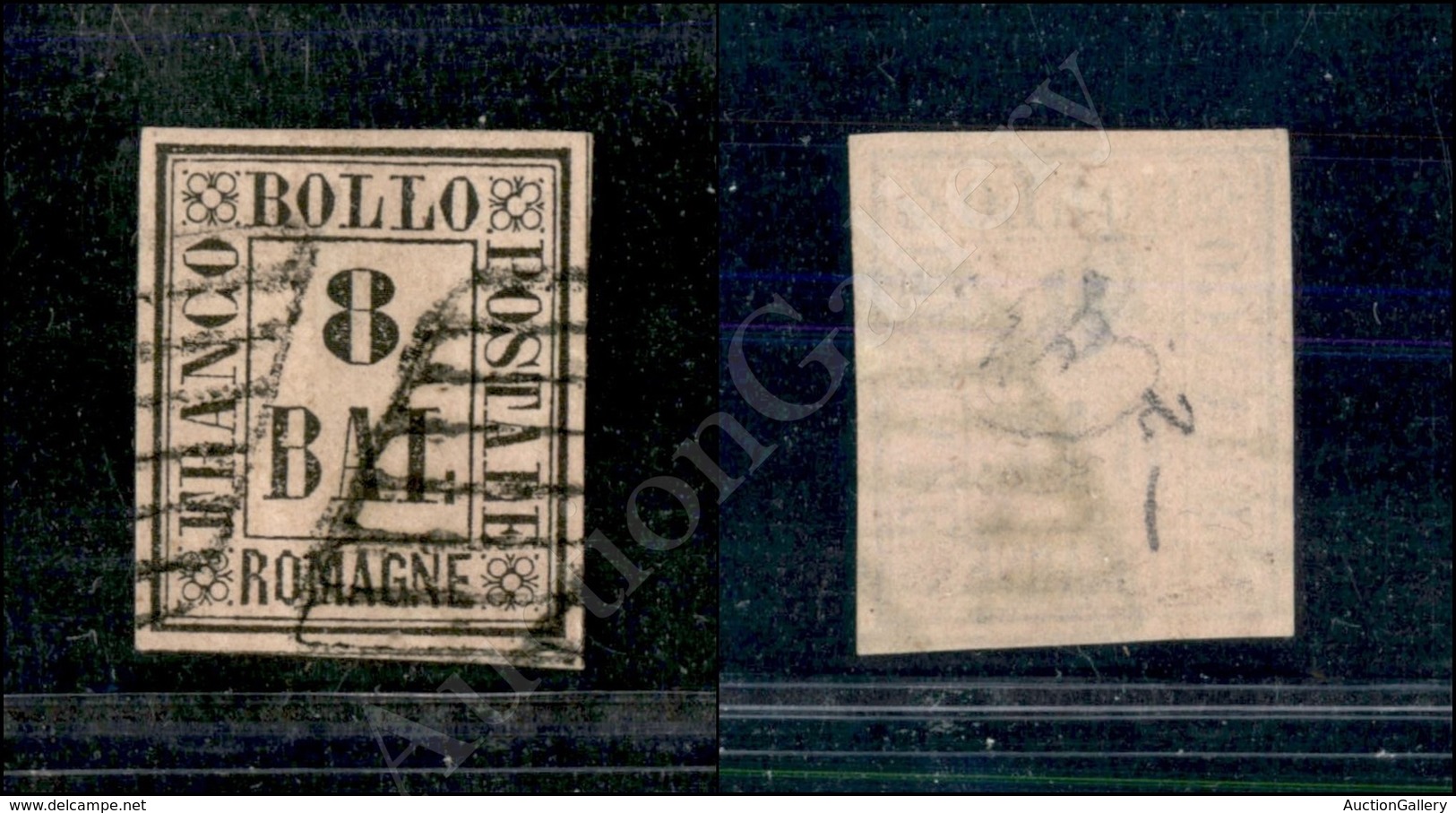 A17-117-A08-68 ANTICHI STATI - ROMAGNE - 1859 - 8 Bai Rosa (8) - Ottimi Margini - Piccolo Assottigliamento Al Retro Dell - Other & Unclassified