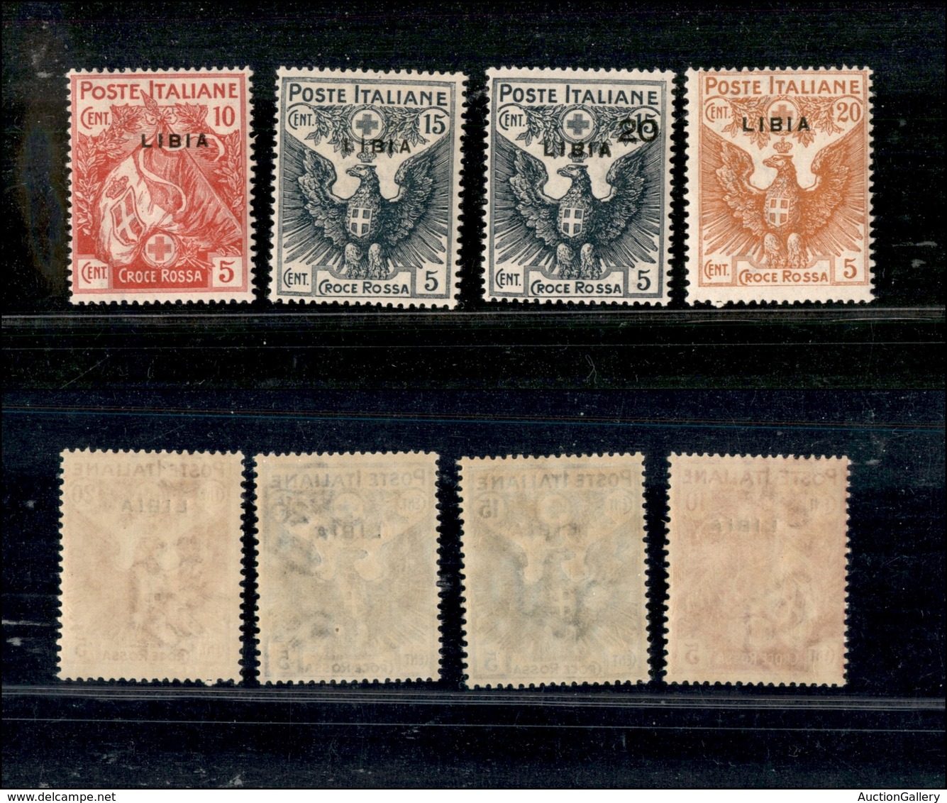 A17-335-A13-0624 COLONIE - LIBIA - 1915/1916 - Croce Rossa (13/16) - Serie Completa - Gomma Integra (350) - Other & Unclassified