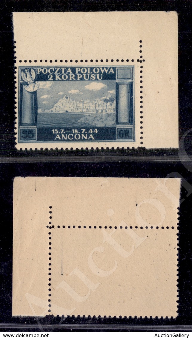 A17-186-A08-386 CORPO POLACCO - CORPO POLACCO - 1946 - 55 Groszy (6A) Carta Giallastra - Angolo Di Foglio - Gomma Integr - Other & Unclassified