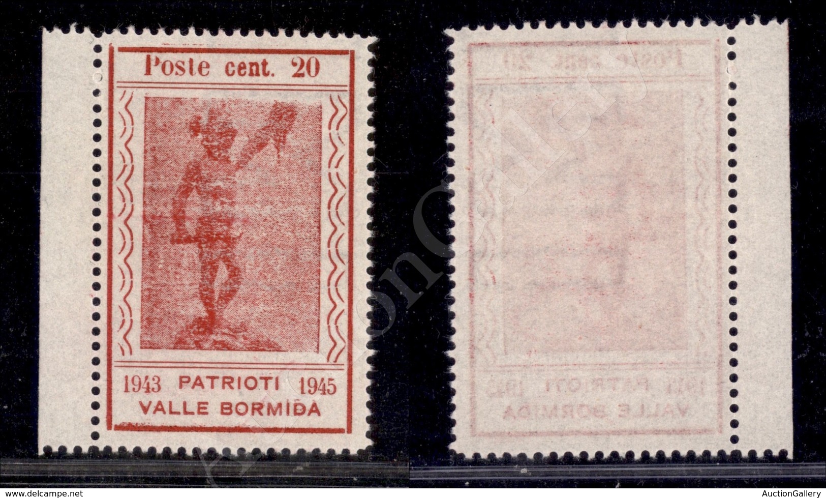 A17-179-A08-378 EMISSIONI CLN - VALLE BORMIDA - 1945 - 20 Cent Perseo (10bb) Con Filigrana Lettere - Bordo Foglio - Senz - Other & Unclassified