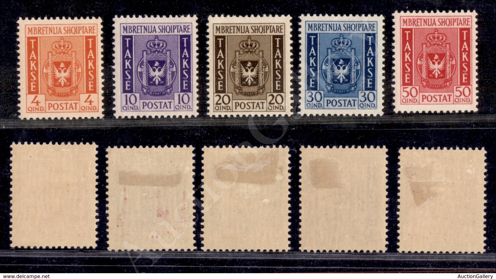 A17-209-A08-448 OCCUPAZIONI - ALBANIA - 1940 - Stemma (1/5 - Segnatasse) - Serie Completa (450) - Other & Unclassified