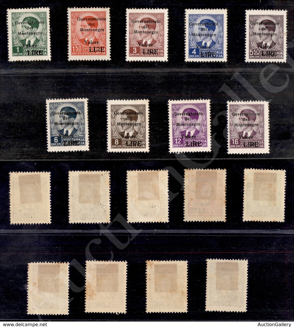 A17-213-A08-459 OCCUPAZIONI - MONTENEGRO - 1942 - Soprastampati (40/48) - Serie Completa Dei 9 Valori - Qualche Piccolo  - Other & Unclassified
