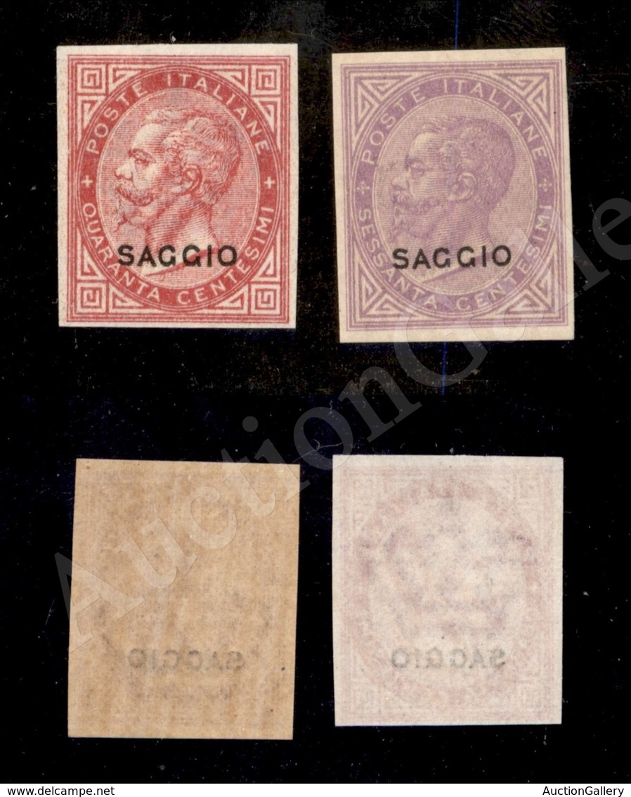 A17-009-A06-115 REGNO - 1863 - Saggi - 40 Cent (L20) + 60 Cent (L21) Non Dentellati - Nuovi Con Gomma Integra - Molto Be - Other & Unclassified