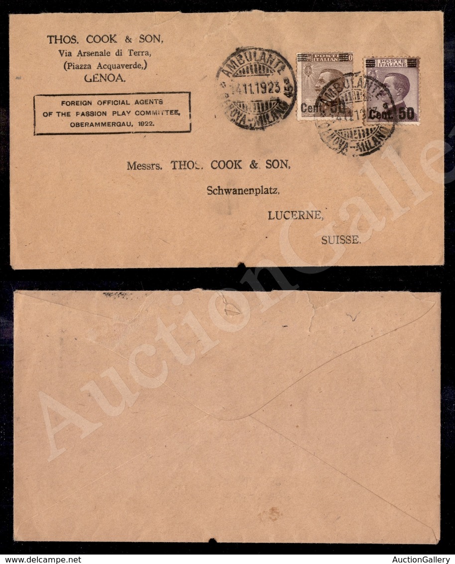 A17-034-A06-181 REGNO - Gemelli (139 + 140) Su Busta Da Genova A Lucerna Del 14.11.1923 - Otros & Sin Clasificación