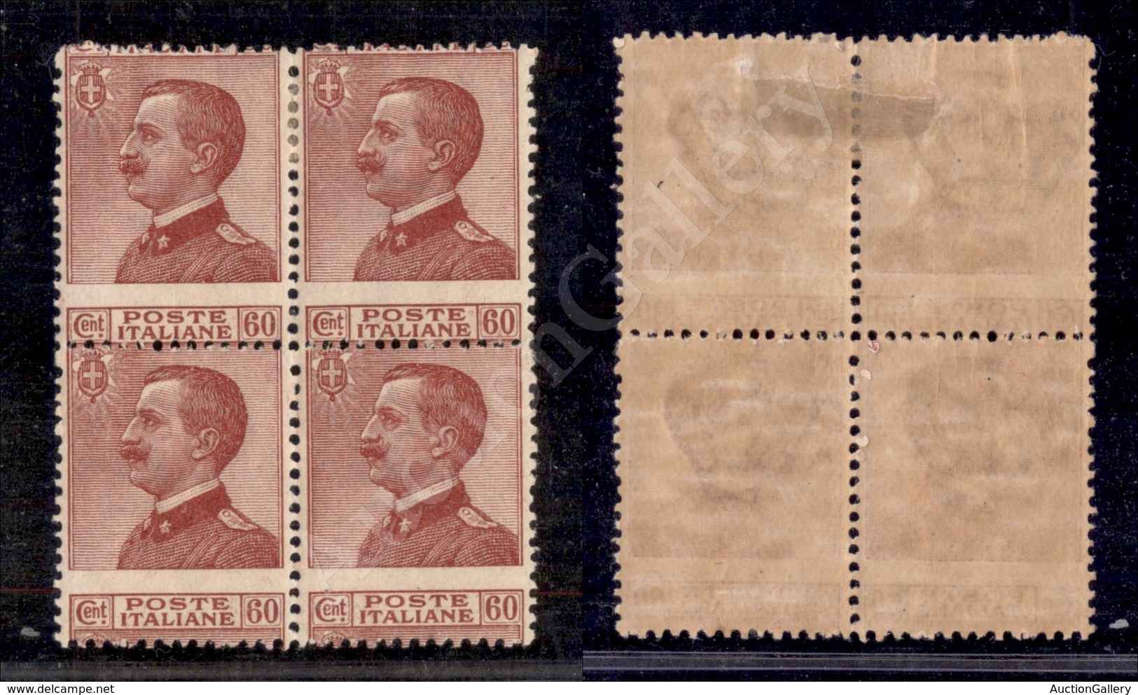 A17-065-A07-153 REGNO - 1918 - 60 Cent (111ka) - Quartina Con Coppia Inferiore Integra (1.250+) - Other & Unclassified