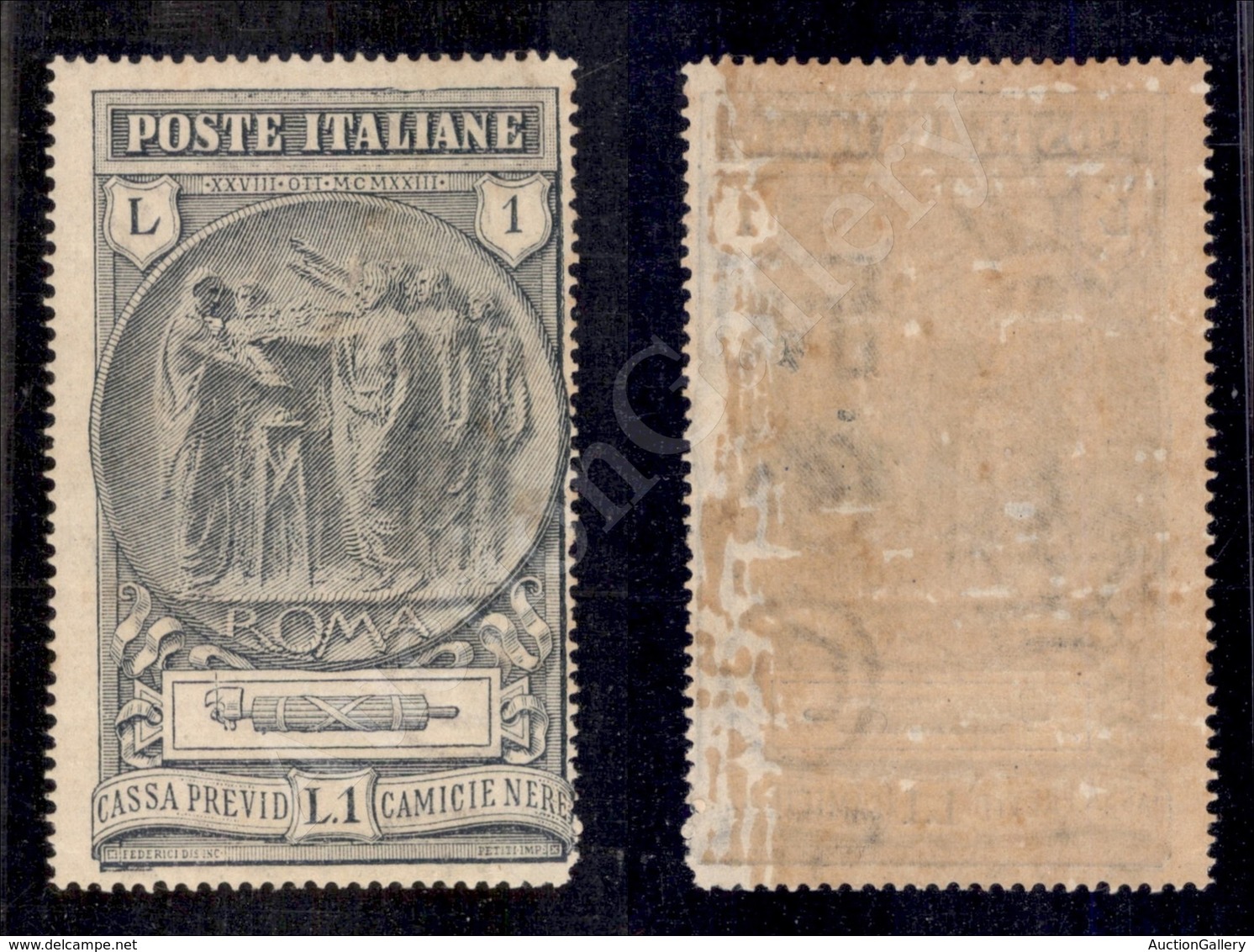 A17-067-A07-159 REGNO - 1923 - 1 Lira Camicie Nere (149) Con Filigrana Lettere TESOR 12/10 - Nuovo Con Gomma Prevalentem - Autres & Non Classés