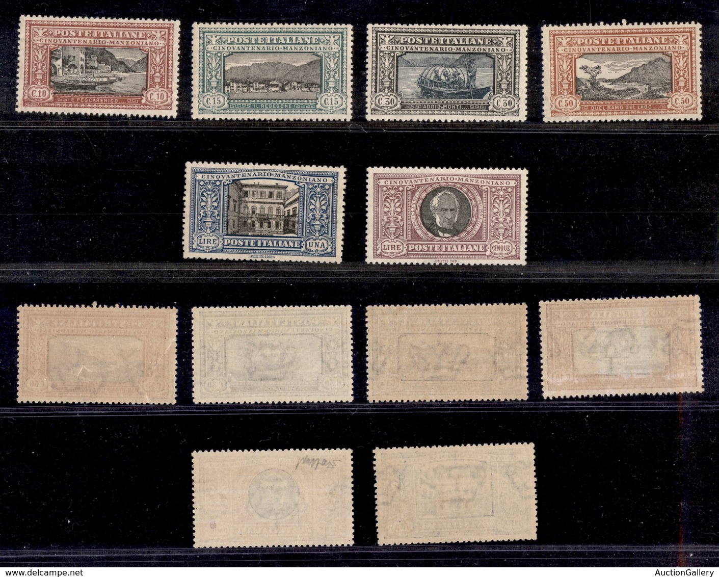 A17-286-A13-0182 REGNO - 1924 - Manzoni (151/156) - Serie Completa - 6 Valori - Gomma Integra - Tutti Ottimamente Centra - Autres & Non Classés